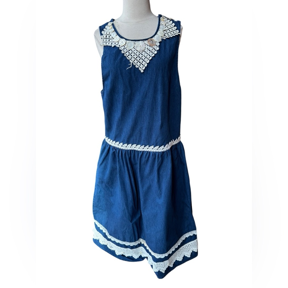 Vintage‎ Denim Ornate Button Embellished Dress